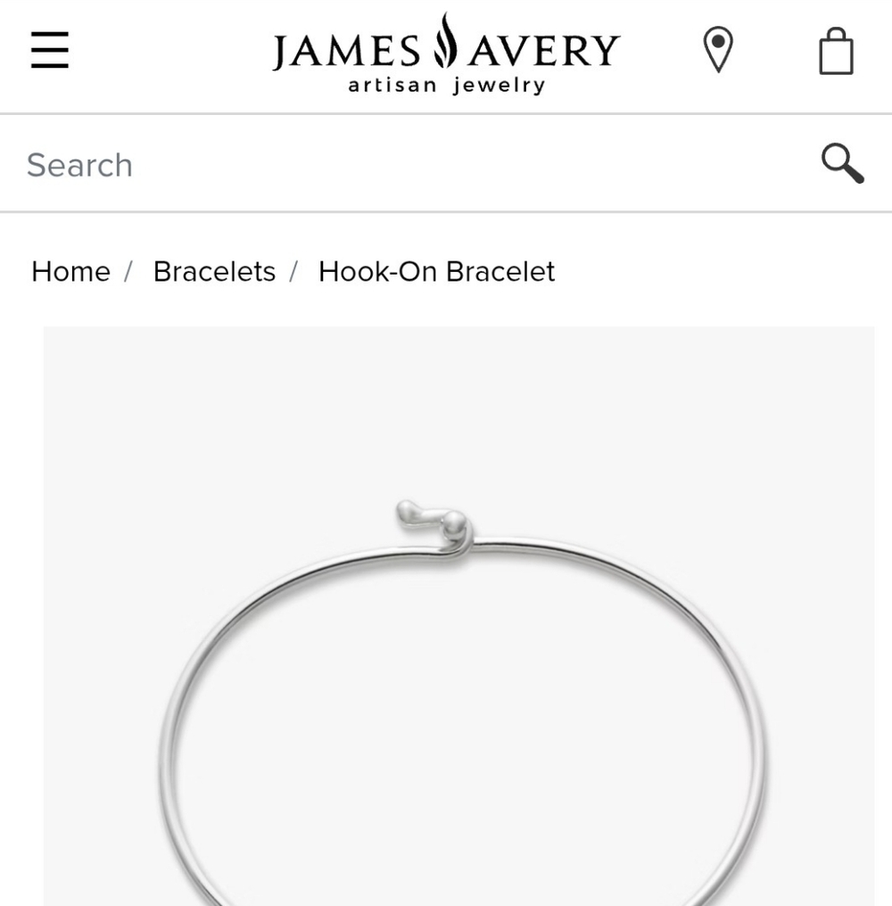 🆕 James Avery Sterling Silver Hook On Bracelet - Silver